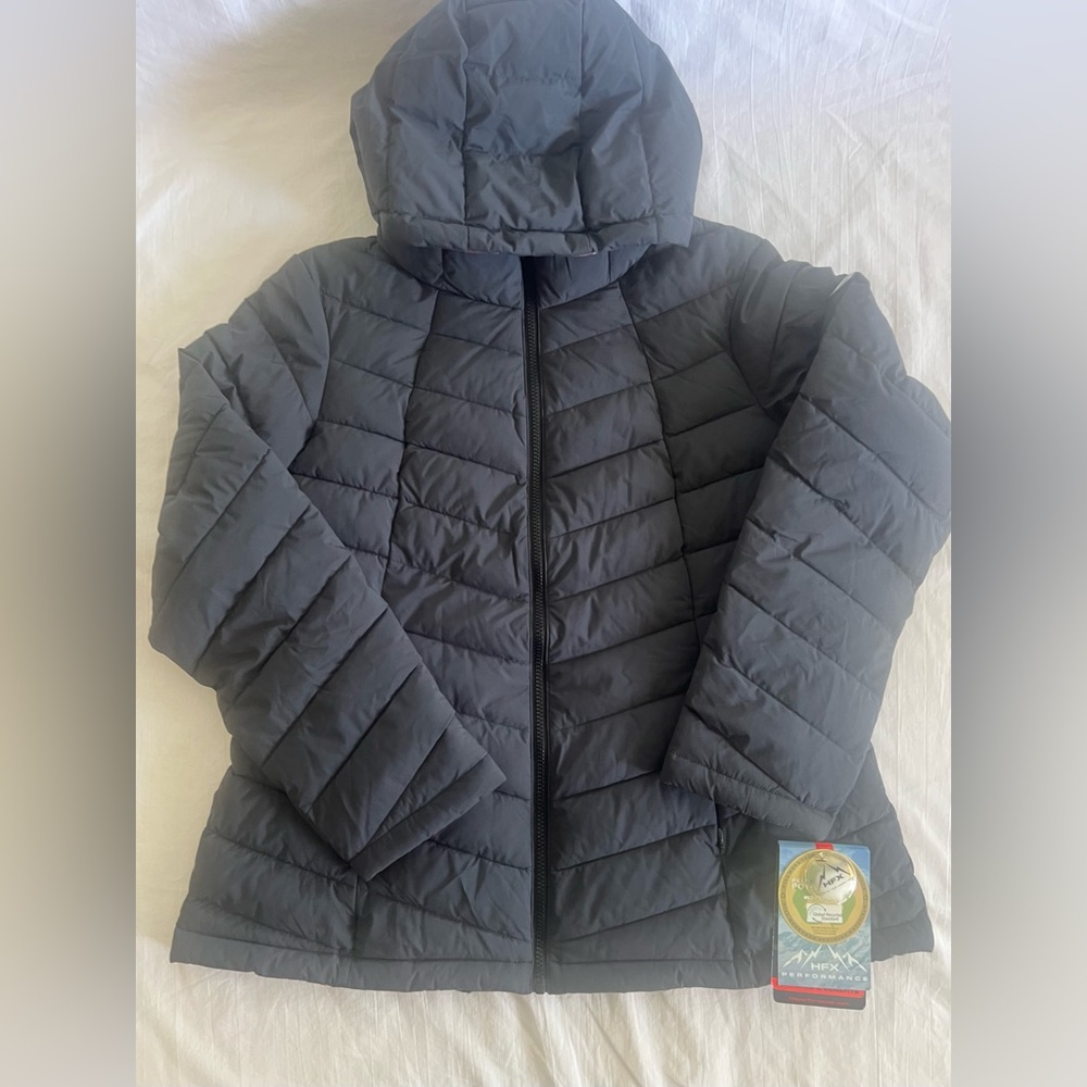 HFX Performance Women's Puffer Jacket XL Stretch Charcoal Water Resistant $120 - Picture 2 of 11